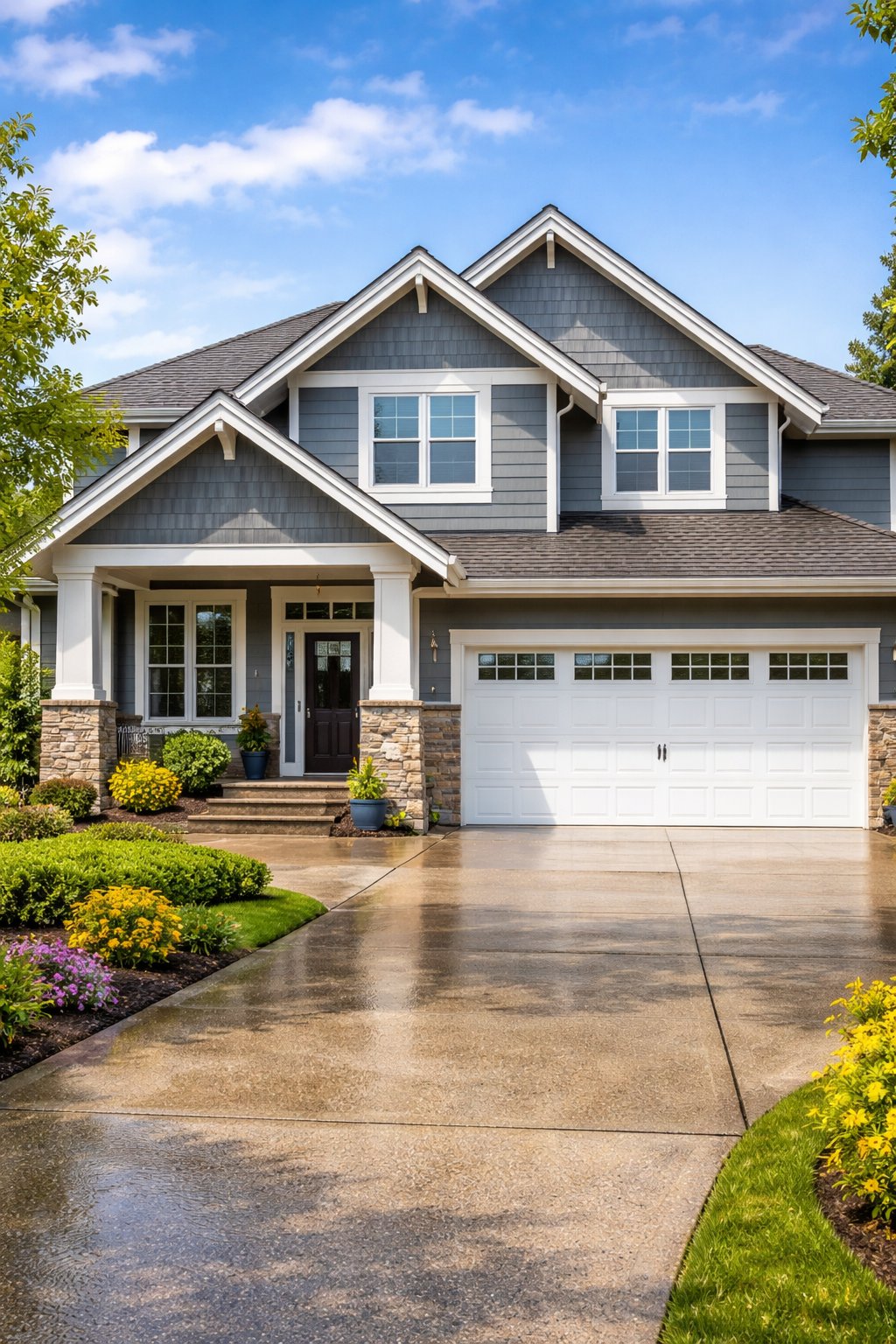 Beautiful craftsman home with clean roof, siding, and driveway - Baldwin Preaux Wash
