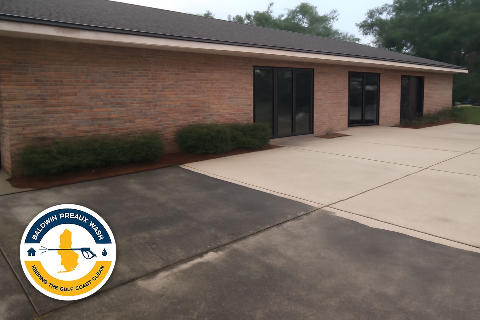Exterior surface relevant to commercial pressure washing