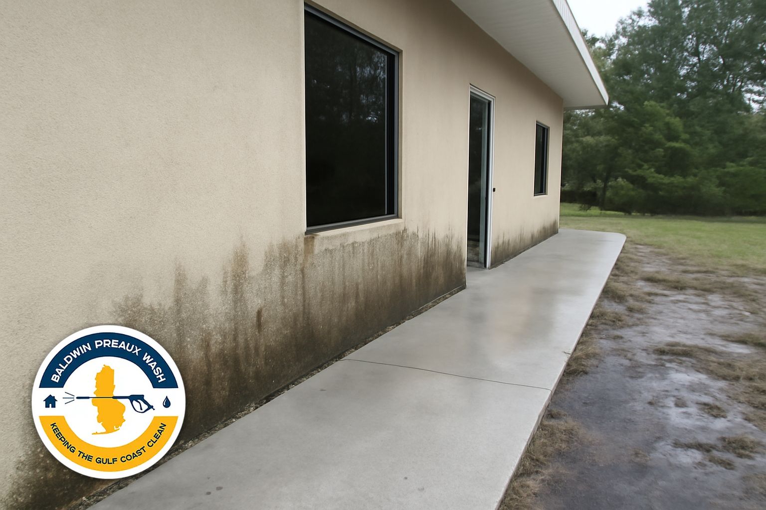 Exterior buildup relevant to commercial pressure washing