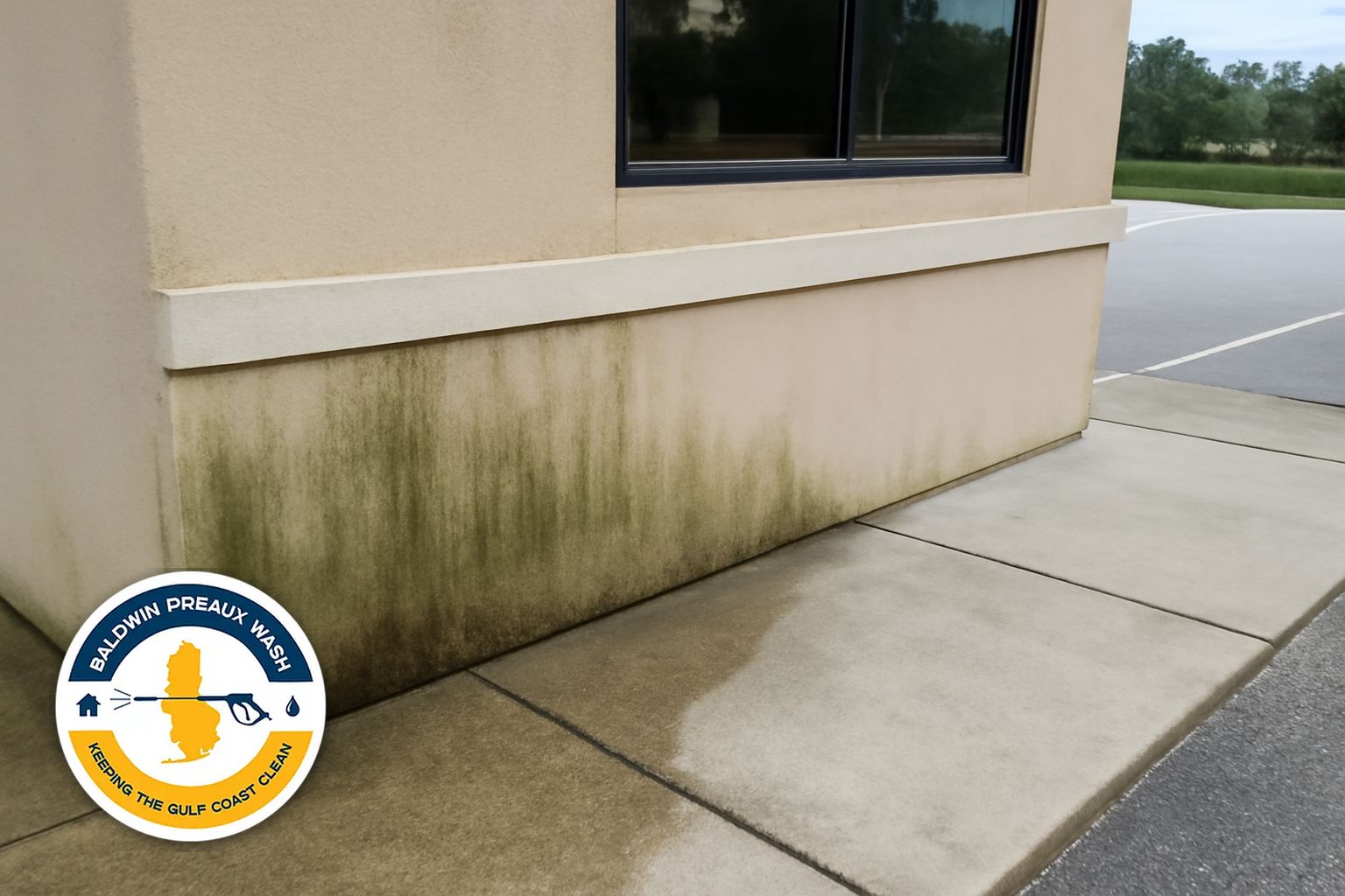 Exterior buildup relevant to commercial pressure washing