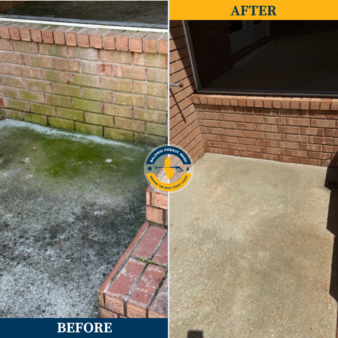 Top Quality House Washing and Back Porch and Patio Cleaning Performed for Gina in Pensacola FL